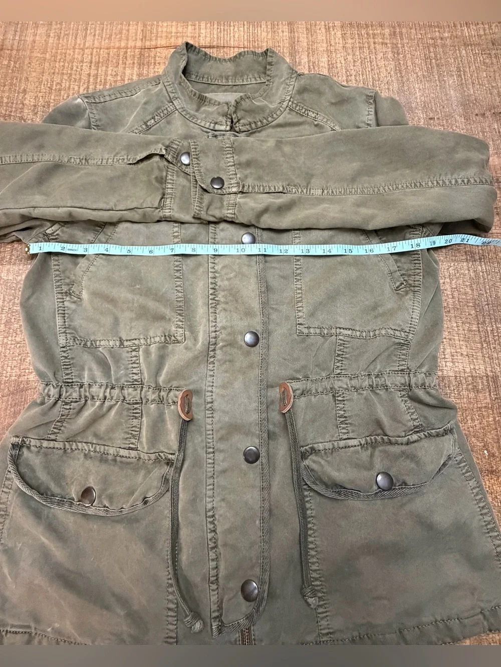 hinge Olive Utility Button-Front Jacket - Picture 4 of 5